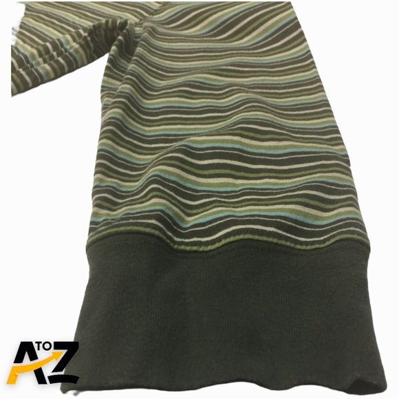 Preswick & Moore Womens Top Size Large Green 3/4 Sleeves Striped - Picture 3 of 10